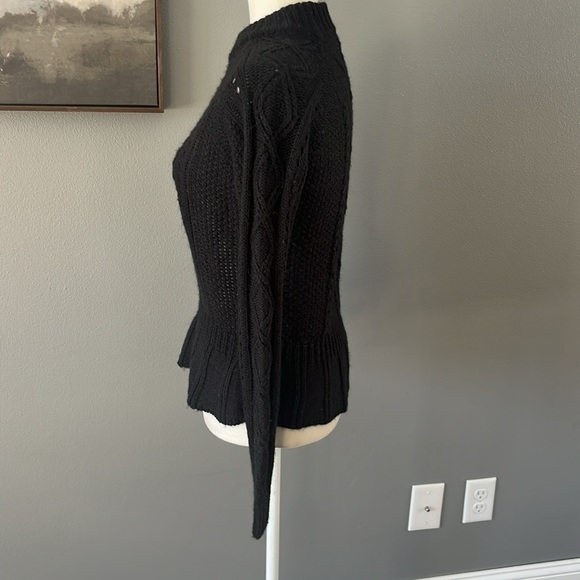 Scotch‎ & Soda Mille Nuits Cable Knit Peplum Sweater Black - Picture 4 of 10